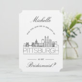 Invitation Rejoins-moi à Pittsburgh | Demande de fête de mari (Debout devant)