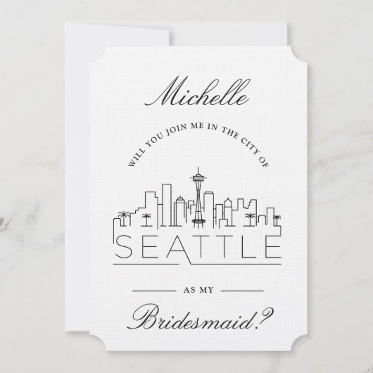 Invitation Rejoins-moi à Seattle | Demande de fête de mariage (Devant)