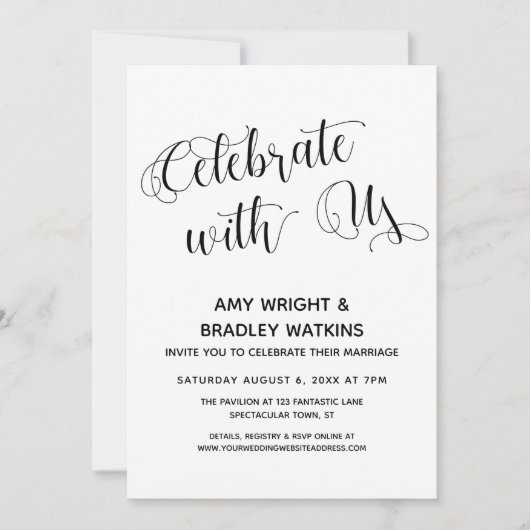 Invitation "Réjouissez-vous avec nous" Réception après mariag (Devant)