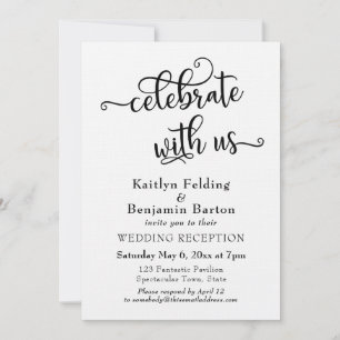 Invitation "Réjouissez-vous avec nous" Typographie Réception