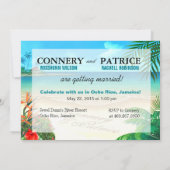 Invitation Relations Publiques Mariage exotique à la Jamaïque (Dos)