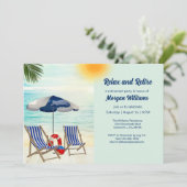 Invitation Relax et Retire Chaise de plage Tropical Retraite (Debout devant)