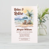 Invitation Relax et Retire Chaise de plage Tropical Retraite (Debout devant)