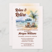 Invitation Relax et Retire Chaise de plage Tropical Retraite (Devant / Derrière)