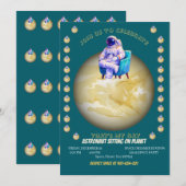 Invitation Relaxed Astronaut Sitting on Planet (Devant / Derrière)