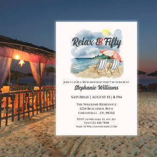 Invitation Relaxez-vous et soyez Cinquante Tropical Beach Cha