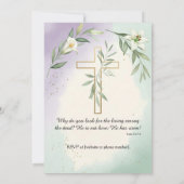 Invitation religieuse au service de Pâques (Dos)