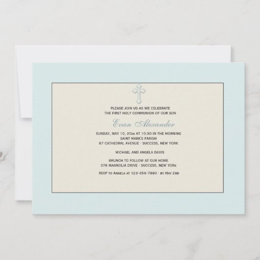 Invitation religieuse bleue (Devant)