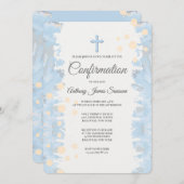 Invitation religieuse bleue fidèle (Devant / Derrière)