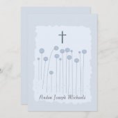 Invitation religieuse bleue Précieuse (Devant / Derrière)