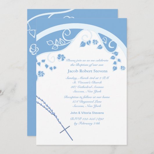 Invitation religieuse Blue Dome (Devant / Derrière)