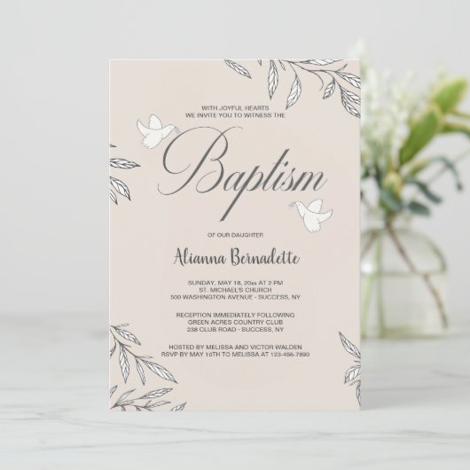 Invitation religieuse botanique fidèle (Debout devant)