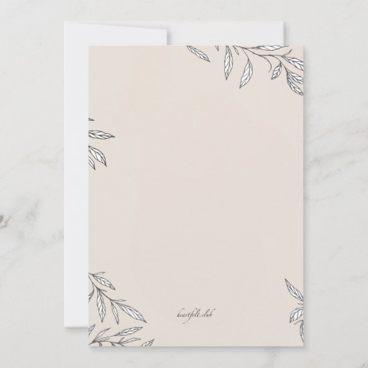 Invitation religieuse botanique fidèle (Dos)