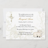 Invitation religieuse bronzage d'agneau de bébé (Devant)