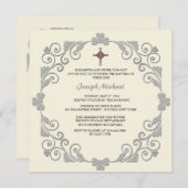 Invitation religieuse Carré lustrée (Devant / Derrière)