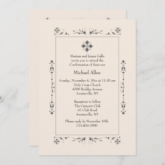 Invitation religieuse classique (Devant / Derrière)