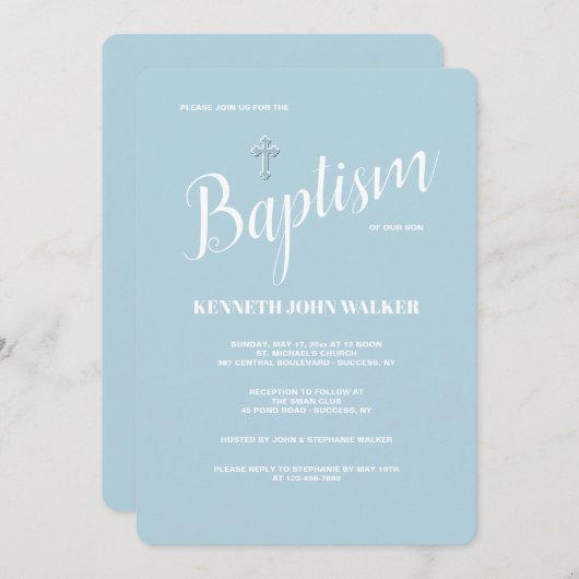 Invitation religieuse croisée chère (Devant / Derrière)