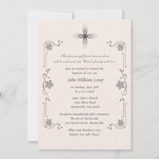 Invitation religieuse croisée de Finial (Devant)