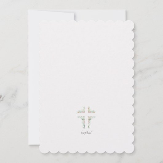 Invitation religieuse croisée florale (Dos)