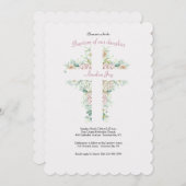 Invitation religieuse croisée florale (Devant / Derrière)
