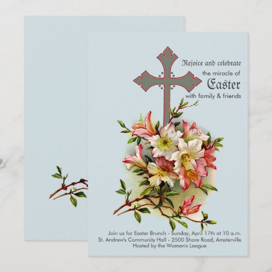 Invitation religieuse croisée juste (Devant / Derrière)