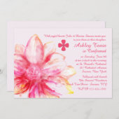 Invitation religieuse de dahlia rose (Devant / Derrière)