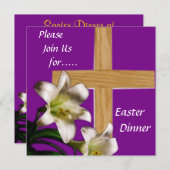 Invitation religieuse de dîner de Pâques (Devant / Derrière)