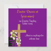 Invitation religieuse de dîner de Pâques (Dos)