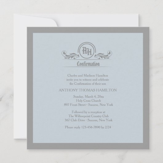 Invitation religieuse de monogramme symbolique (Devant)