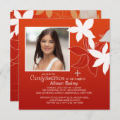 Invitation religieuse de photo de lis de (Devant / Derrière)