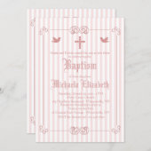 Invitation religieuse de rosé sensible de cadre (Devant / Derrière)