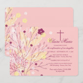 Invitation religieuse florale fantaisiste (Devant / Derrière)