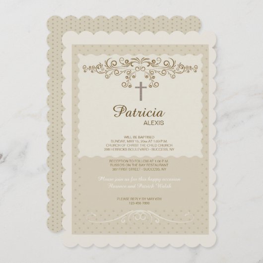 Invitation religieuse florale gracieuse (Devant / Derrière)