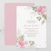 Invitation Religieuse Florale Joyeuse (Devant / Derrière)