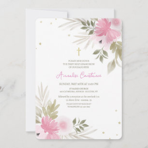 Invitation Religieuse Florale Joyeuse