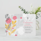 Invitation religieuse florale tendance (Debout devant)