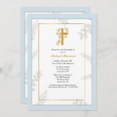 Invitation religieuse Gold Cross (Devant / Derrière)