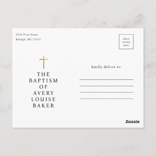 Invitation religieuse minimale simple (Dos)