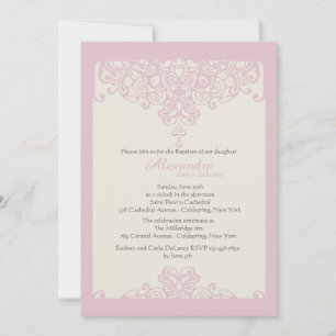 Invitation Religieuse Ornementale Rose