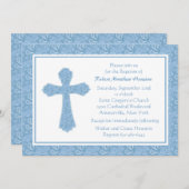 Invitation religieuse Paisley Blue (Devant / Derrière)