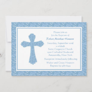 Invitation religieuse Paisley Blue