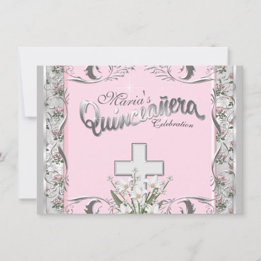 Invitation Religieuse Quinceanera (Devant)