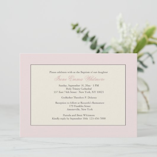 Invitation religieuse rose (Debout devant)