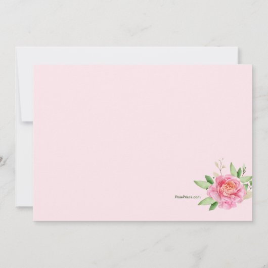Invitation religieuse rose florale (Dos)