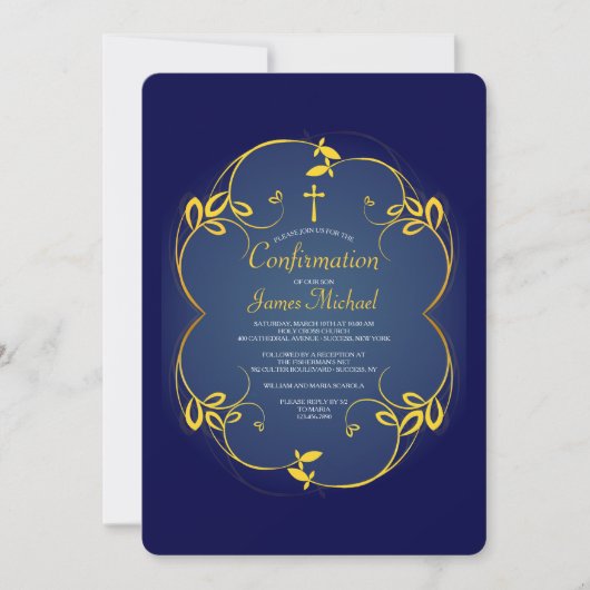 Invitation religieuse Royal Blue (Devant)