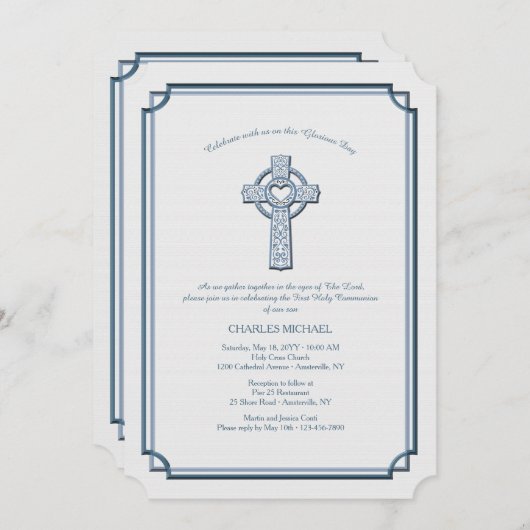 Invitation religieuse transversale réversible (Devant / Derrière)