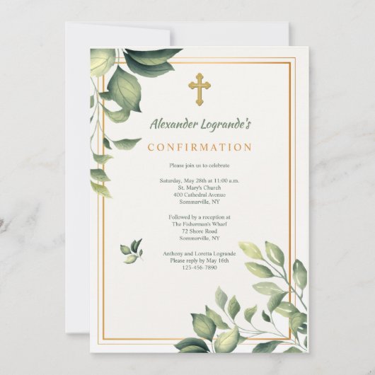 Invitation Religieuse Verdure (Devant)
