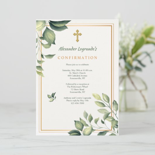 Invitation religieuse verte (Debout devant)