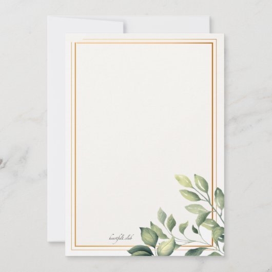 Invitation religieuse verte (Dos)