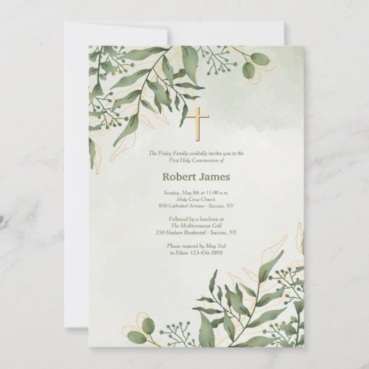 Invitation Religieux à feuillage persistant (Devant)